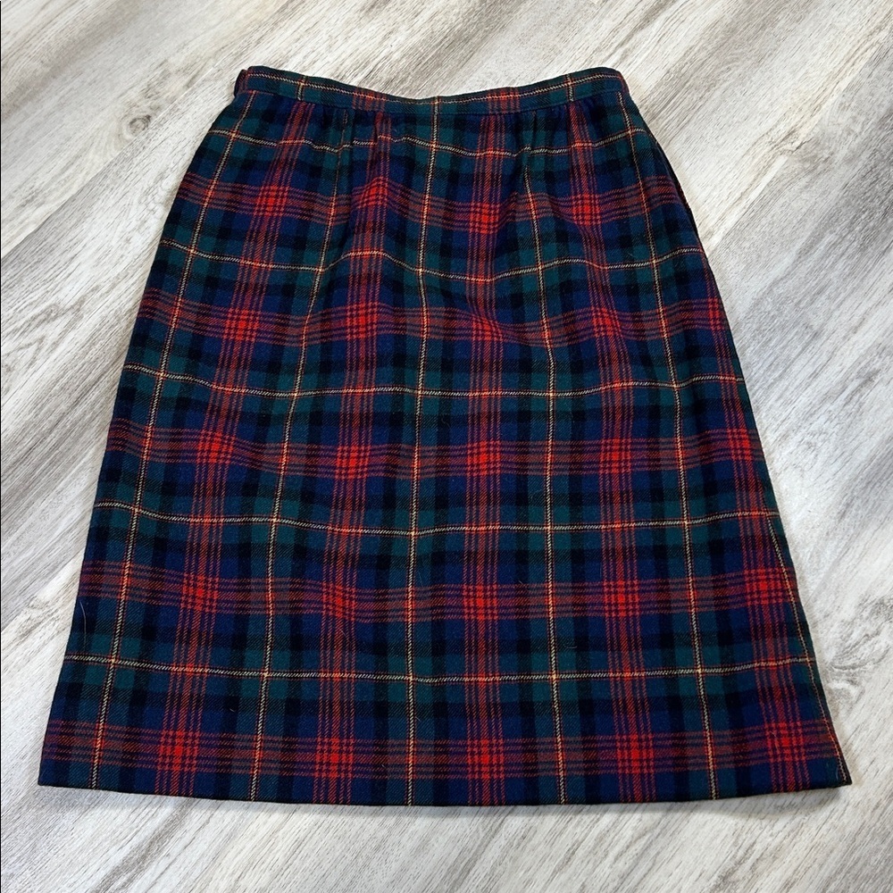 Heritage Core Vintage Pendleton Mac Lennan Tartan Plaid Virgin Wool Pencil Skirt - Picture 5 of 11